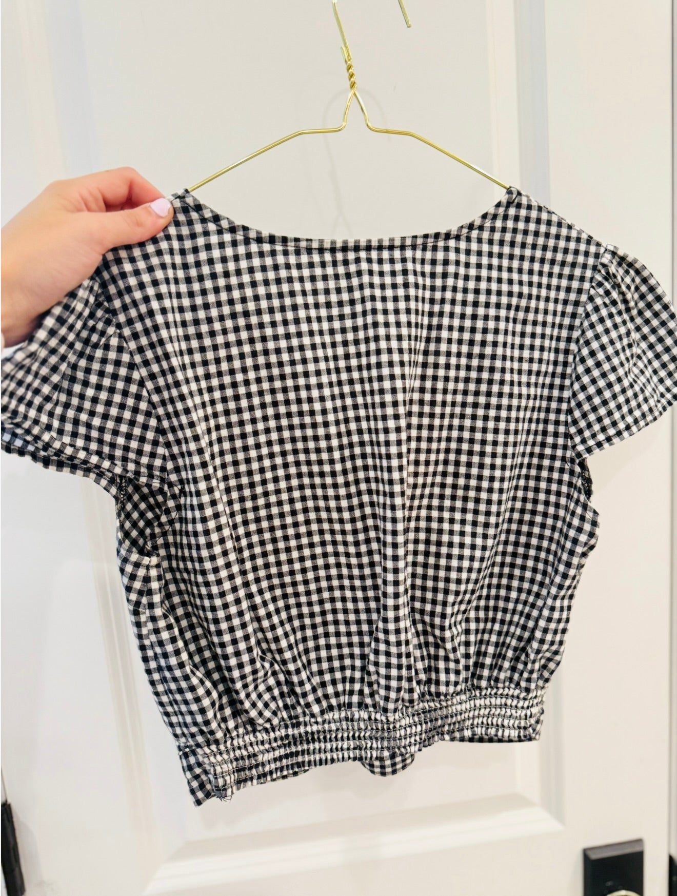 Gingham Top-SHEIN-S