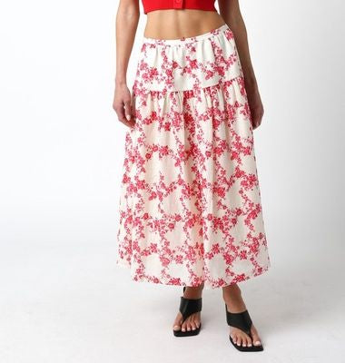 Floral Midi Skirt-Oliviaceous-M