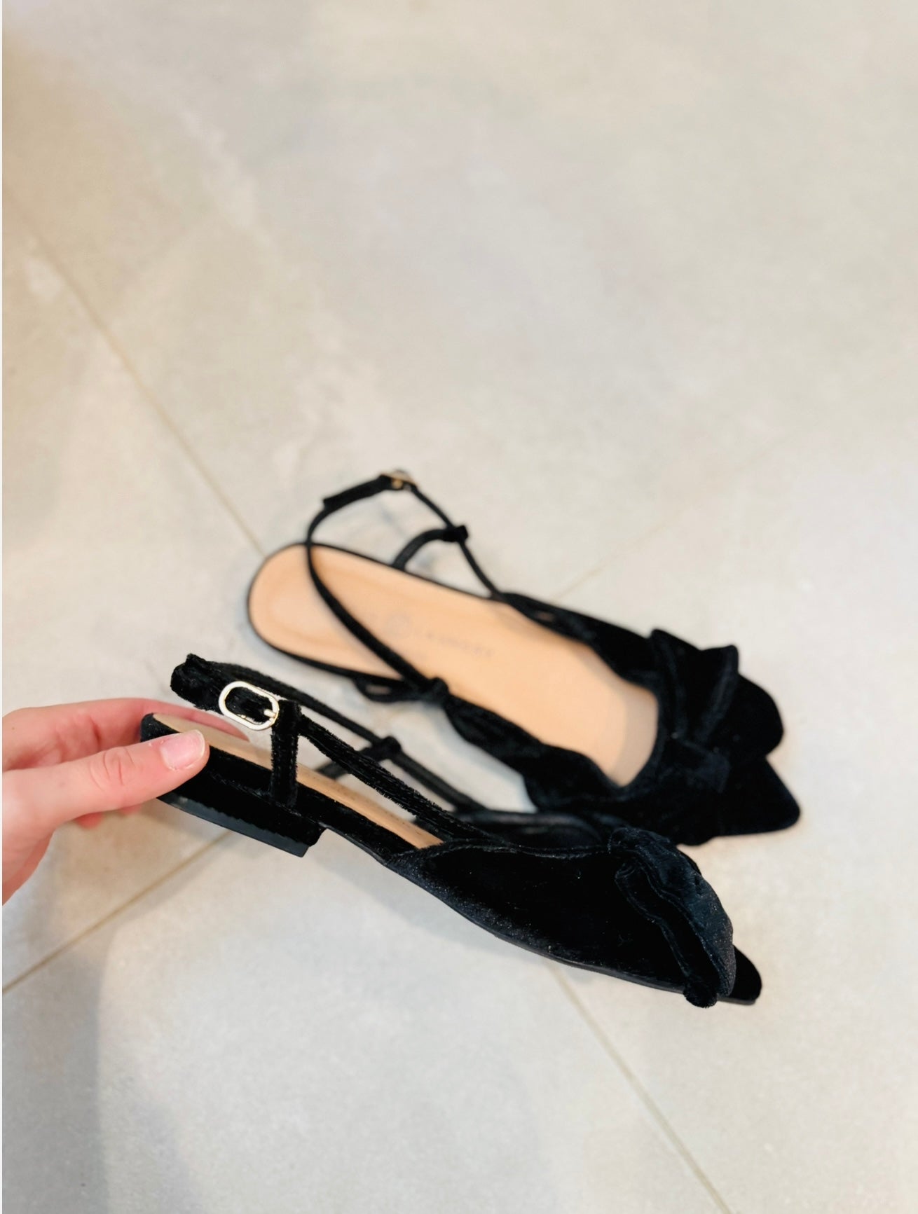 Velvet Bow Slingbacks-6.5