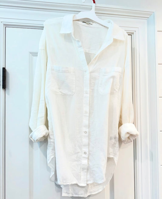 Zsupply Gauze Button Down-XS/S