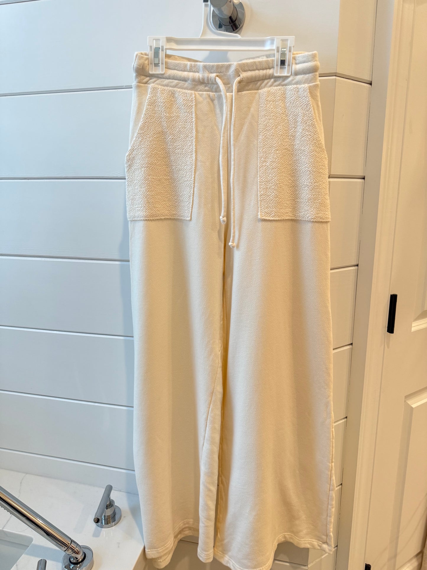 Cream Wide Leg Pants-S