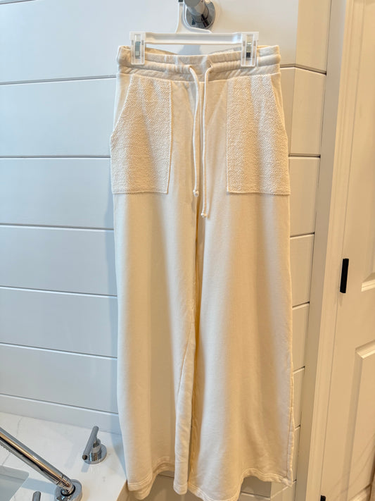 Cream Wide Leg Pants-S