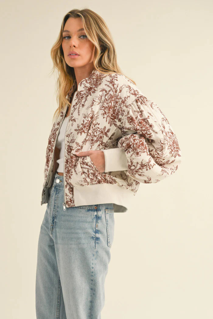 Floral Bomber Jacket-M