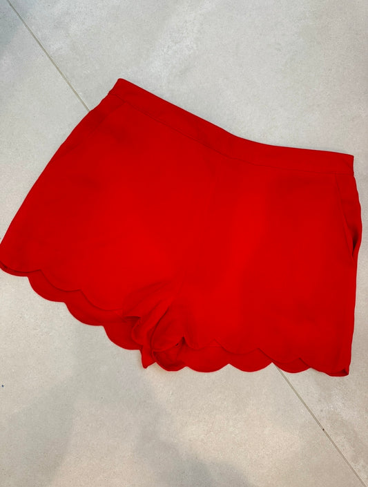 Scalloped Red Shorts-M