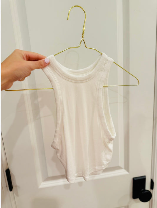 White Cropped Tank-Lululemon-0