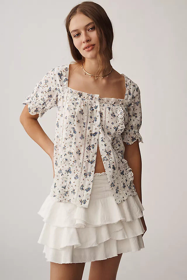 Anthro Eyelet Top-S