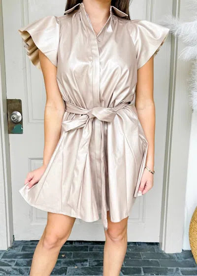 Sincerely Ours Pleather Dress-XS