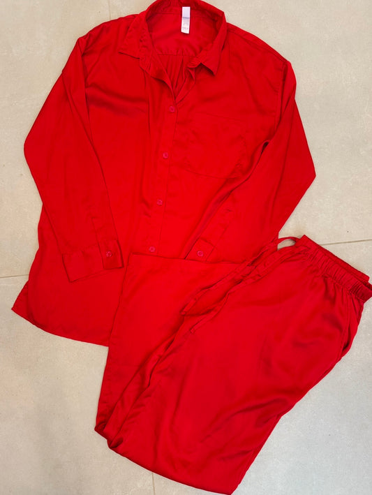 Red Pajama Set-M
