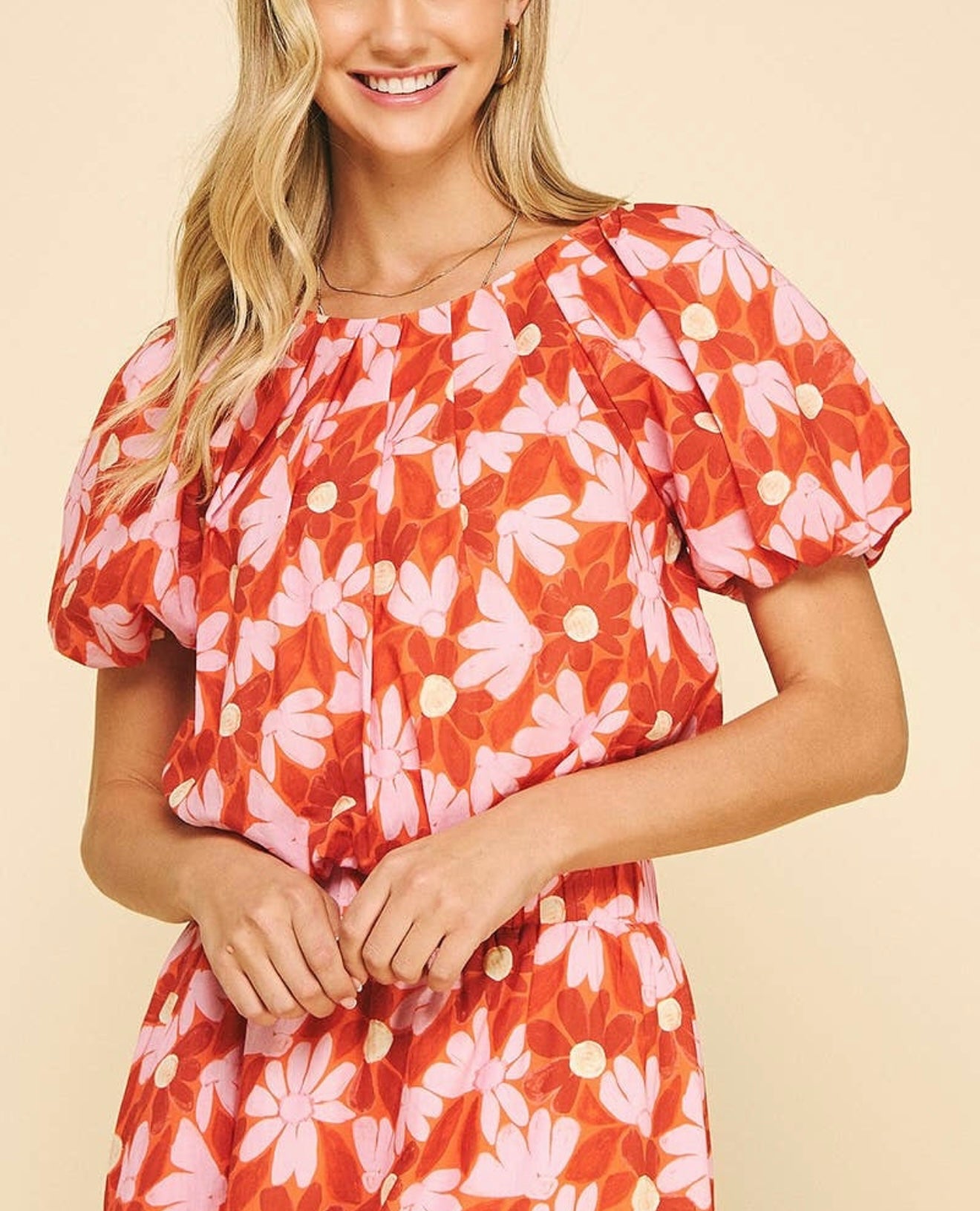 Pinch Floral Top-S